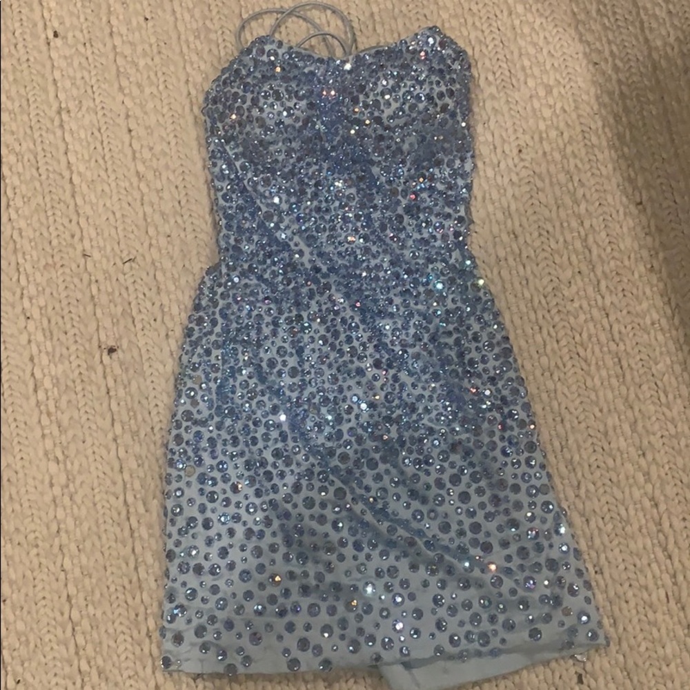 Blue mini dress